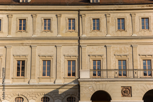 Windows of the historic castle in Weimar, Germany