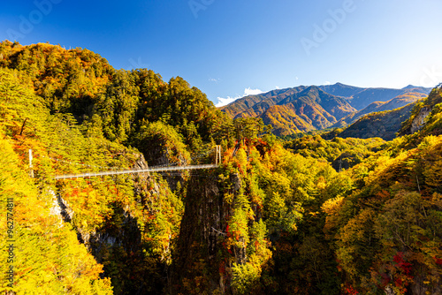 Autumn leaves at Setoai Valley in Nikko City photo