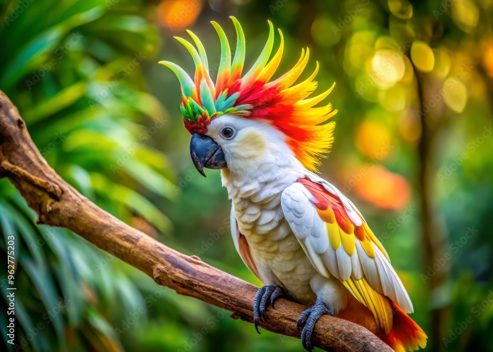 Captivating Image Of A Vibrant Cockatoo Perched On A Branch Displaying Its Stunning Crest And Colorful Plumage In Captivating Image Of A Vibrant Cockatoo Perched On A Branch Displaying Its Stunning Crest And Colorful Plumage In