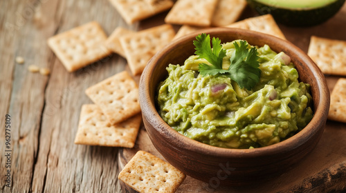 Fresh Guacamole with Crackers