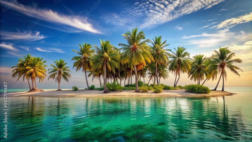 Located on a pristine island in the Arabian Gulf, this tropical paradise boasts towering palm trees swaying gently Located on a pristine island in the Arabian Gulf, this tropical paradise boasts towering palm trees swaying gently