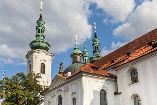 Obraz na płótnie Towers of the church in the Strahov Monastery in Prague, Czechia w salonie