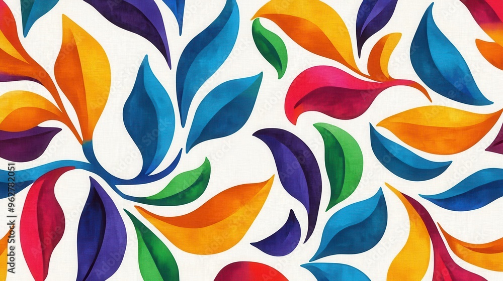 Vibrant multicolored leaf patterns on a clean background, perfect for adding a pop of color and creativity to any design. Vibrant multicolored leaf patterns on a clean background, perfect for adding a pop of color and creativity to any design.