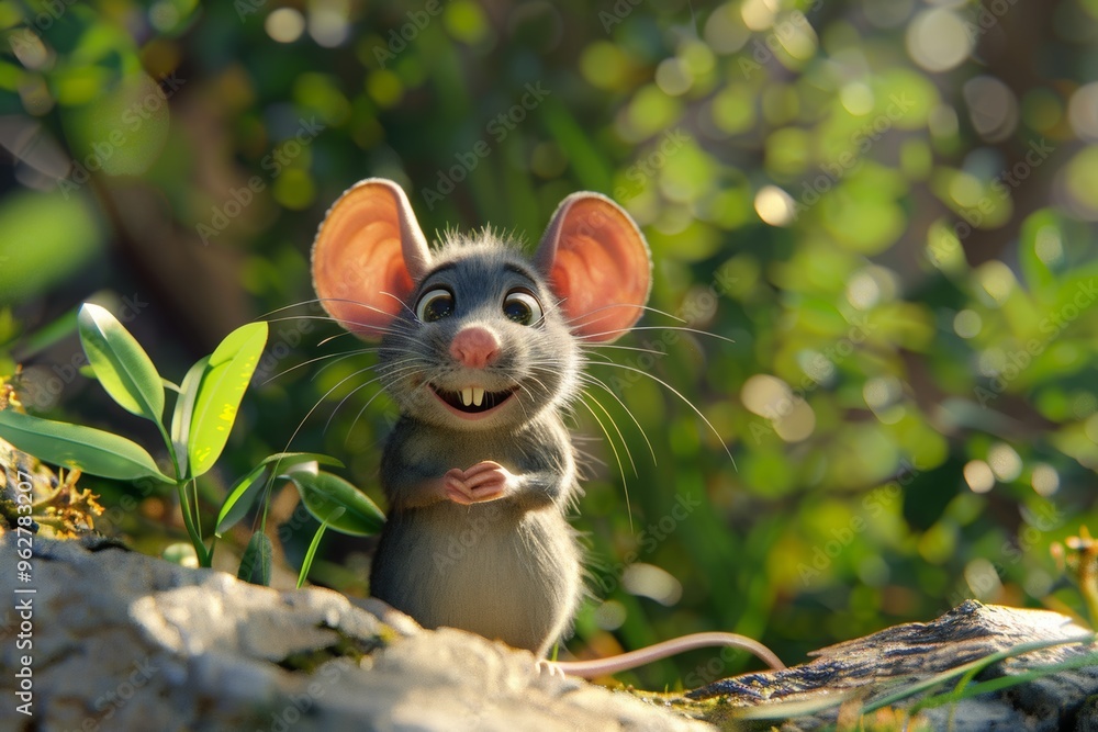 Funny cartoon style mouse. Ai generative art Funny cartoon style mouse. Ai generative art