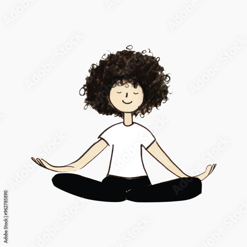 Illustration of meditating person