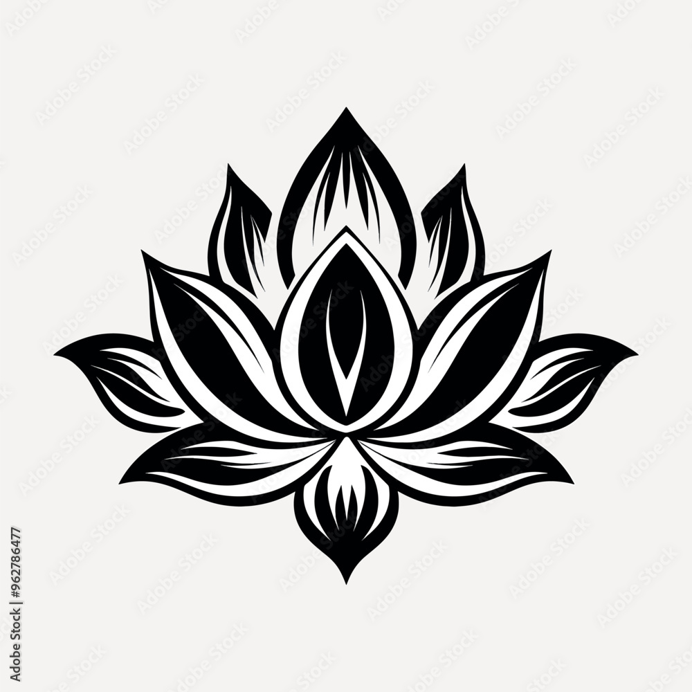 Elegant black lotus flower design Elegant black lotus flower design
