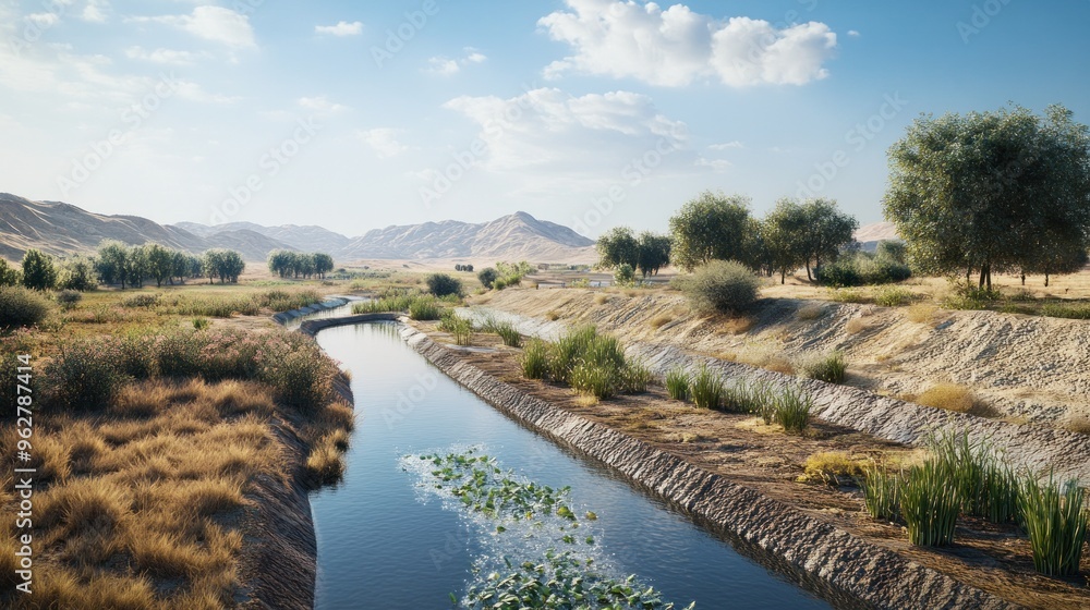 Fototapeta premium Serene Desert Oasis