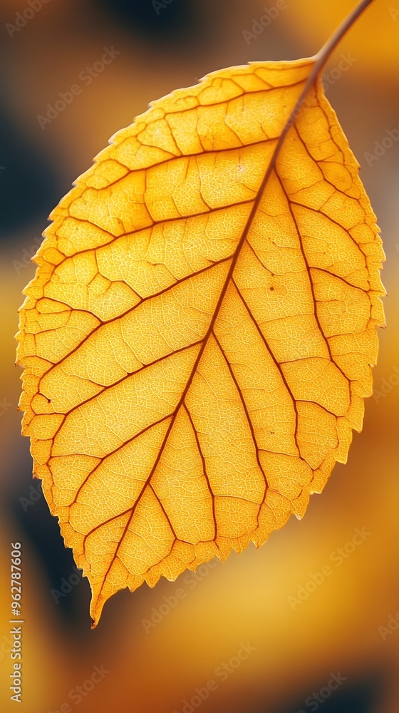Closeup of a Single Golden Autumn Leaf Closeup of a Single Golden Autumn Leaf