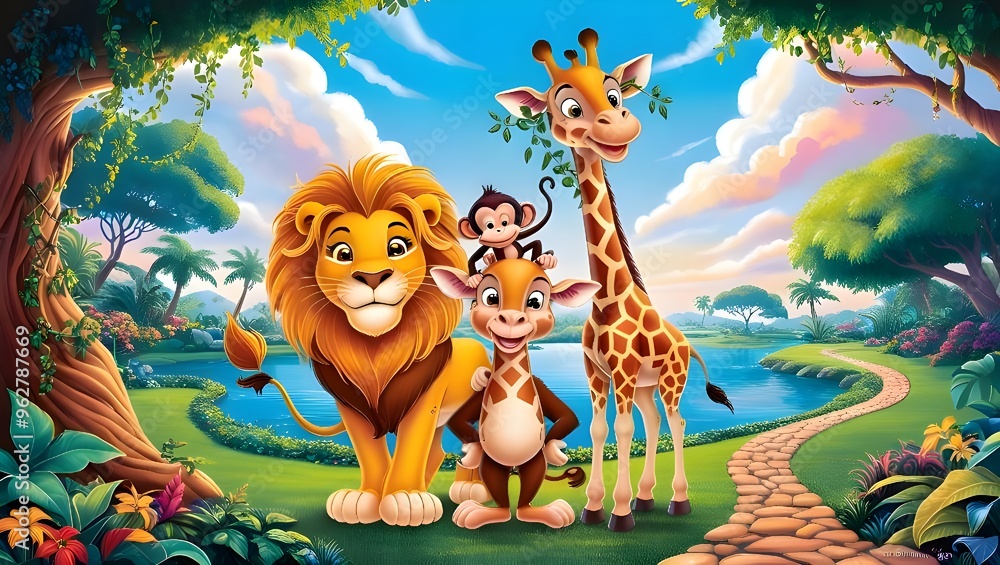 Fototapeta premium animals in the jungle