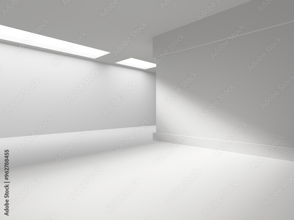 Fototapeta premium White futuristic interior architectural building. Empty futuristic room