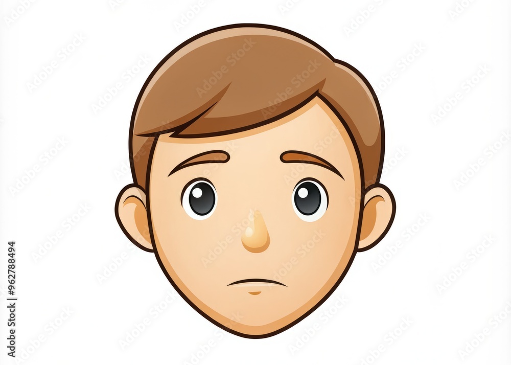 Simple Line-Drawn Face With Neutral Expression And Blank Eyes, Suitable For Use In Clip Art Or Design Projects. Simple Line-Drawn Face With Neutral Expression And Blank Eyes, Suitable For Use In Clip Art Or Design Projects.