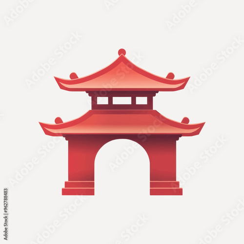 Traditional Asian architectural gateway