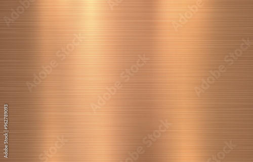 Copper gold brush steel metal texture background. Vector illustration.