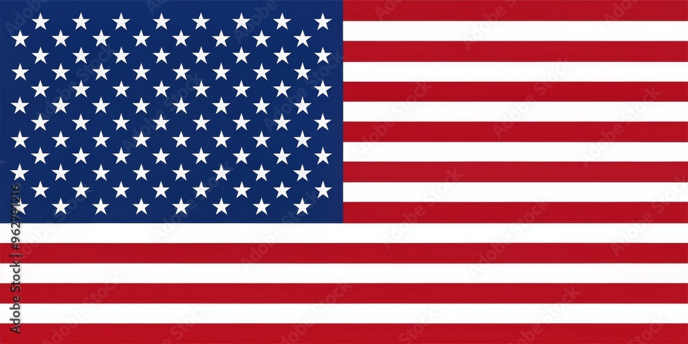 Naklejka premium American Flag, Red, White and Blue, Stars and Stripes, Patriotism, Independence Day, National Symbol