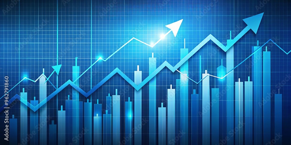Blue Grid with Ascending Arrows, Business Growth, Financial Success, Stock Market , growth, financial, stock Blue Grid with Ascending Arrows, Business Growth, Financial Success, Stock Market , growth, financial, stock