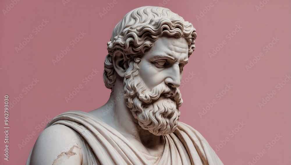 A statue of a bearded man with a beard and mustache A statue of a bearded man with a beard and mustache