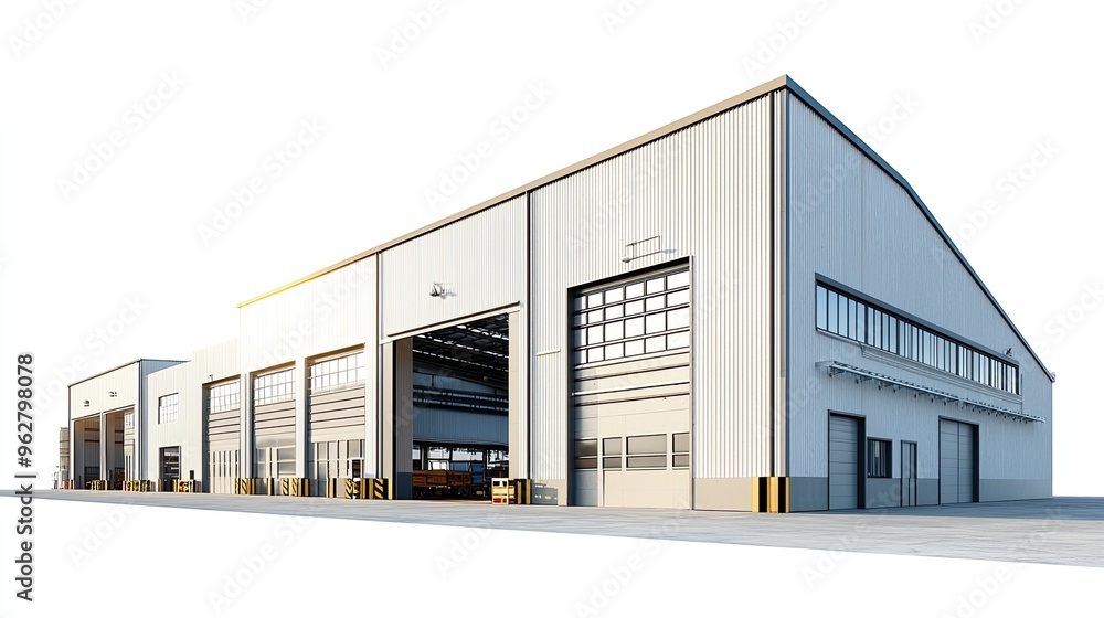 Warehouse isolated on white background. Warehouse isolated on white background.
