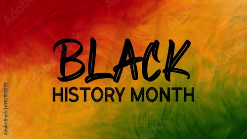 African-Americans Black history month text lettering animation on colorful background. High Quality 4K footage