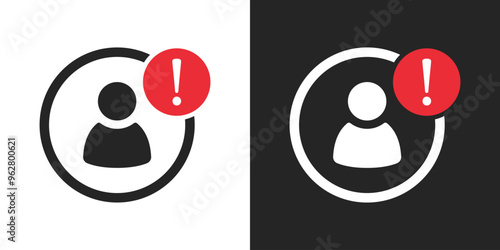 User id profile wrong fake warning sign icon vector design