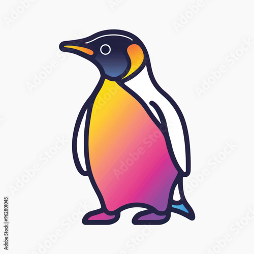 Colorful penguin vector illustration