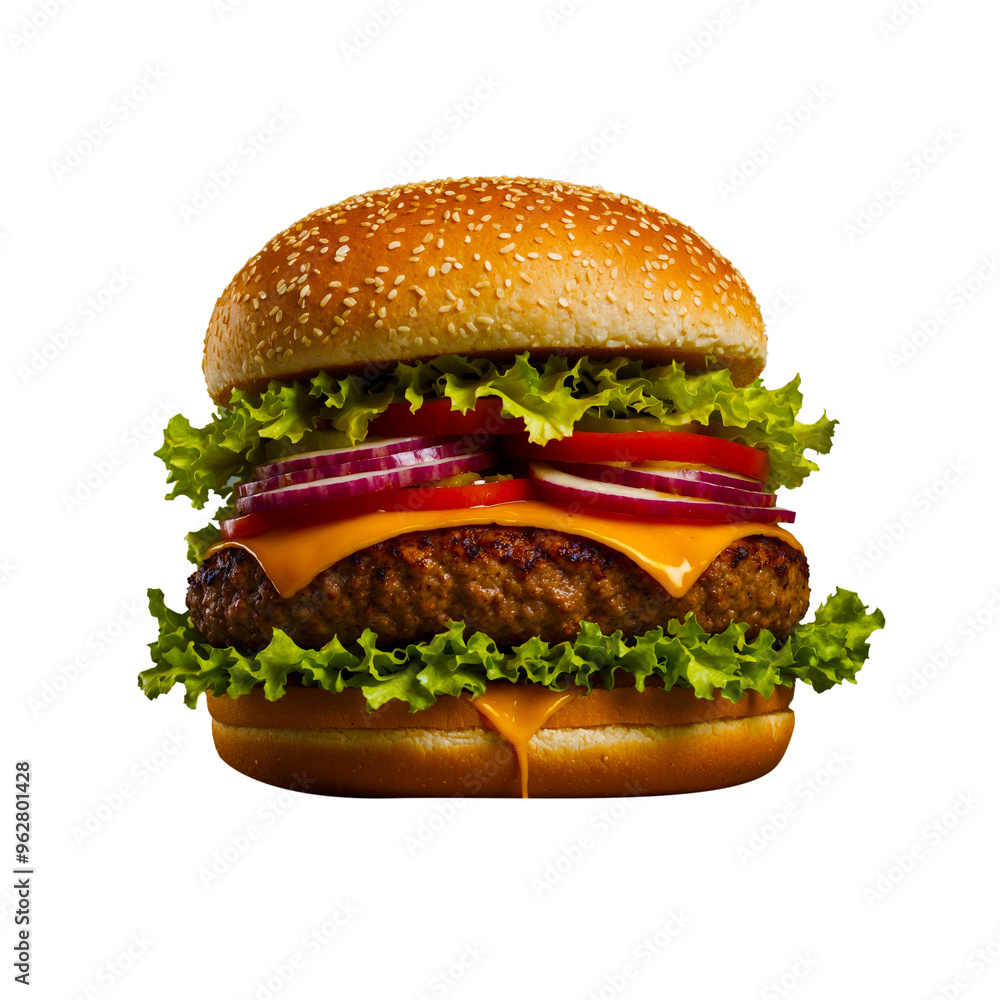 a hamburger with a red onion on it with a PNG background a hamburger with a red onion on it with a PNG background