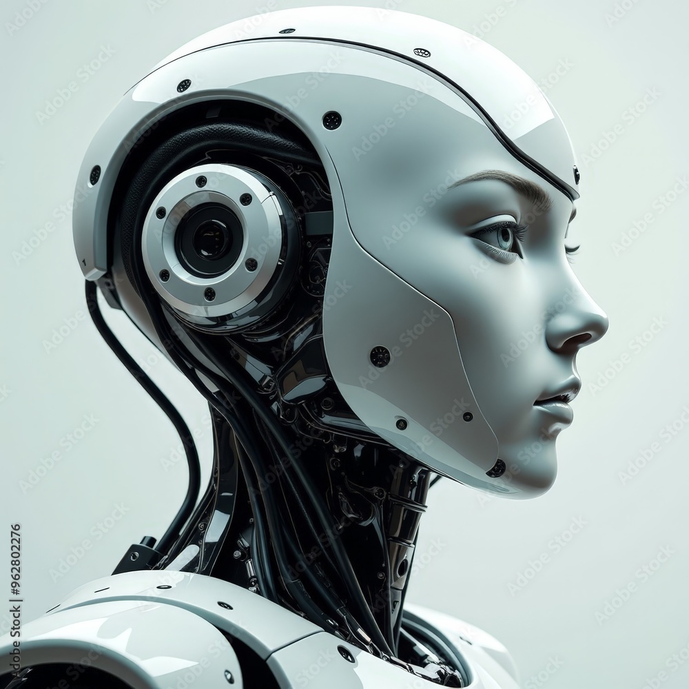 Hi Tech Robot Portrait Intelligent Machines Society Future Hi Tech Robot Portrait Intelligent Machines Society Future