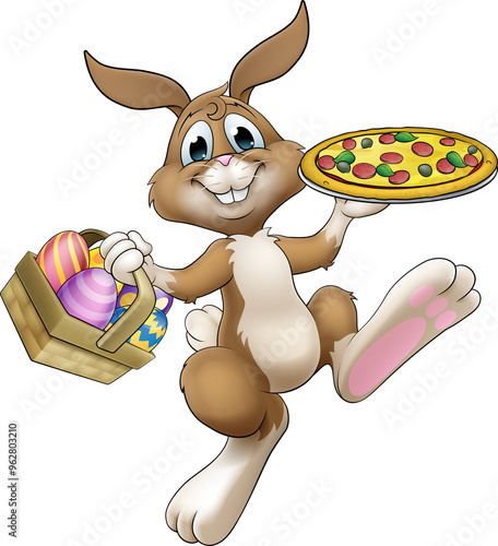 Easter Bunny Rabbit Cartoon...