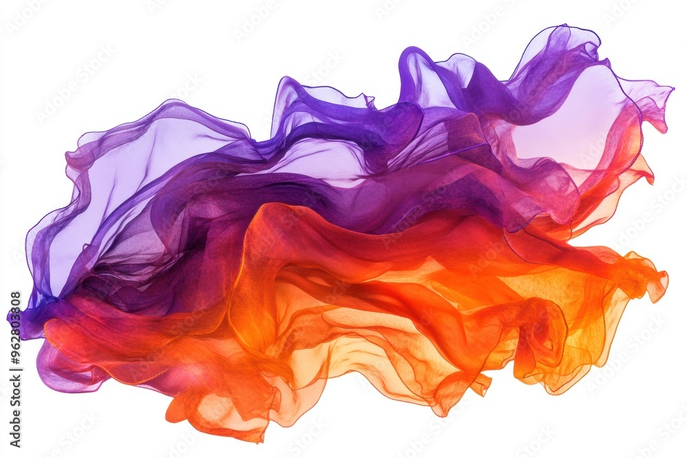 Elegant flow of colorful silk in mid-air Elegant flow of colorful silk in mid-air