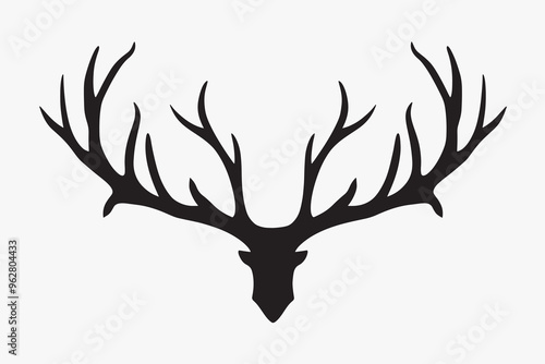 Minimalist deer antlers silhouette design