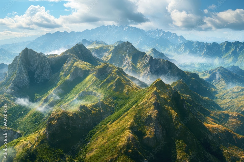 Obraz premium The breathtaking aerial view of the beautiful tantra mountain chain and its picturesque landscape