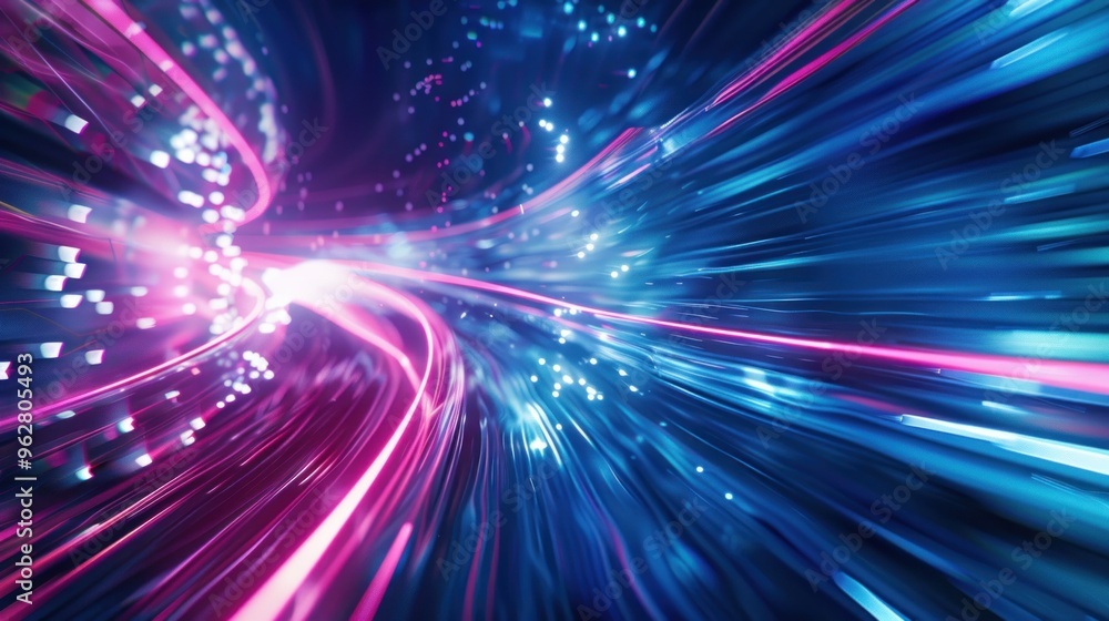 Obraz premium Abstract Light Trails and Neon Colors