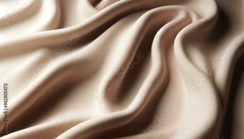 Silky chocolate fabric with golden waves, a luxurious backdrop for fashion