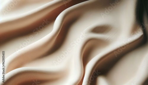 The flowing chocolate silk drapery creates a luxurious backdrop with its soft, smooth texture and shiny gold pattern