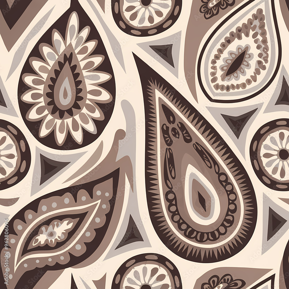 Paisely surface pattern design , botanicals and florals, muted neutral shades, fabric texture, Indian Traditional Patterns Paisely surface pattern design , botanicals and florals, muted neutral shades, fabric texture, Indian Traditional Patterns