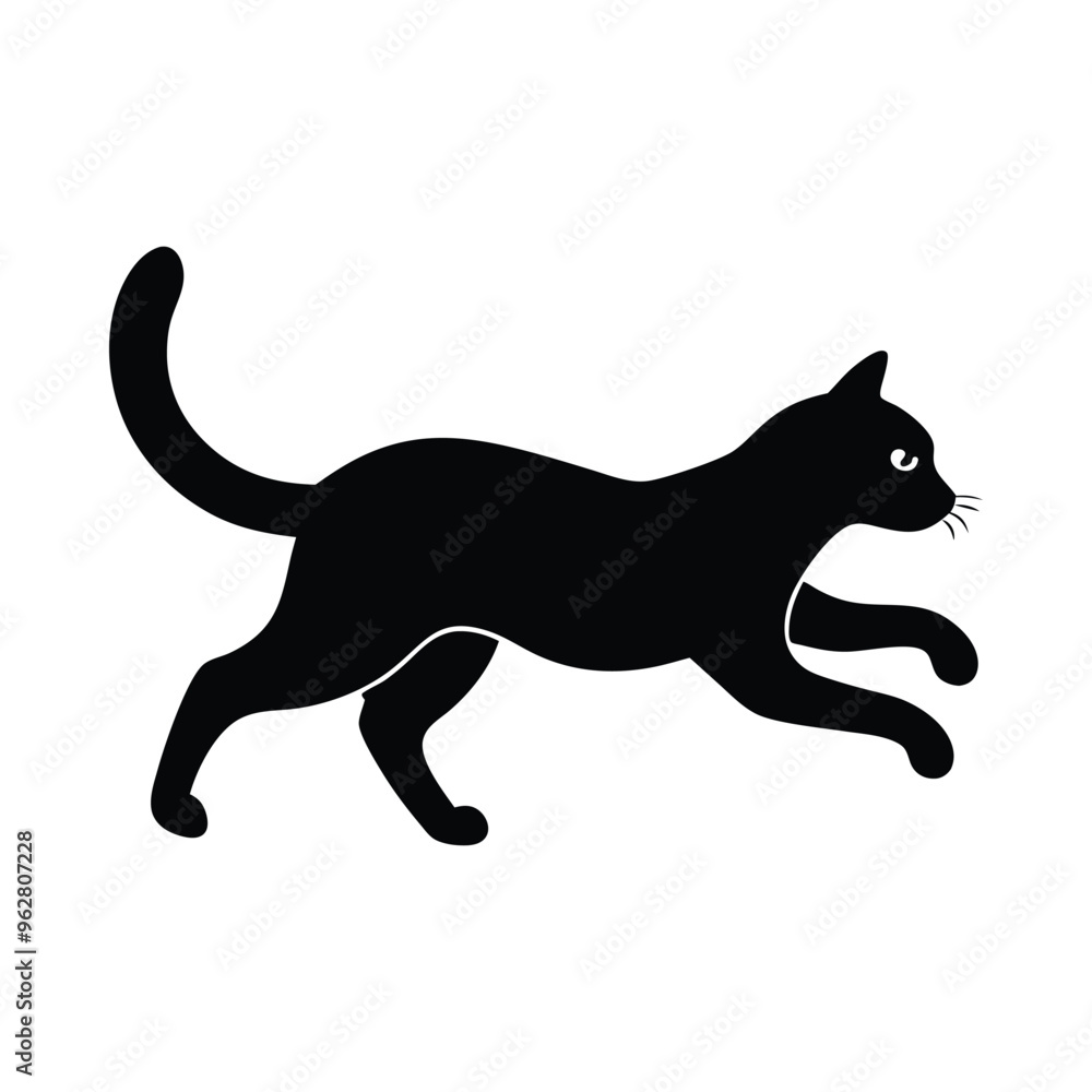 Silhouette of a Running and Jumping Cat
Silhouette of a Running and Jumping Cat