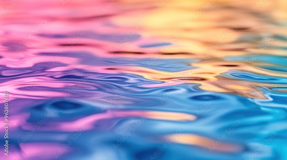 rainbow-colored reflections dancing on the surface of calm water rainbow-colored reflections dancing on the surface of calm water