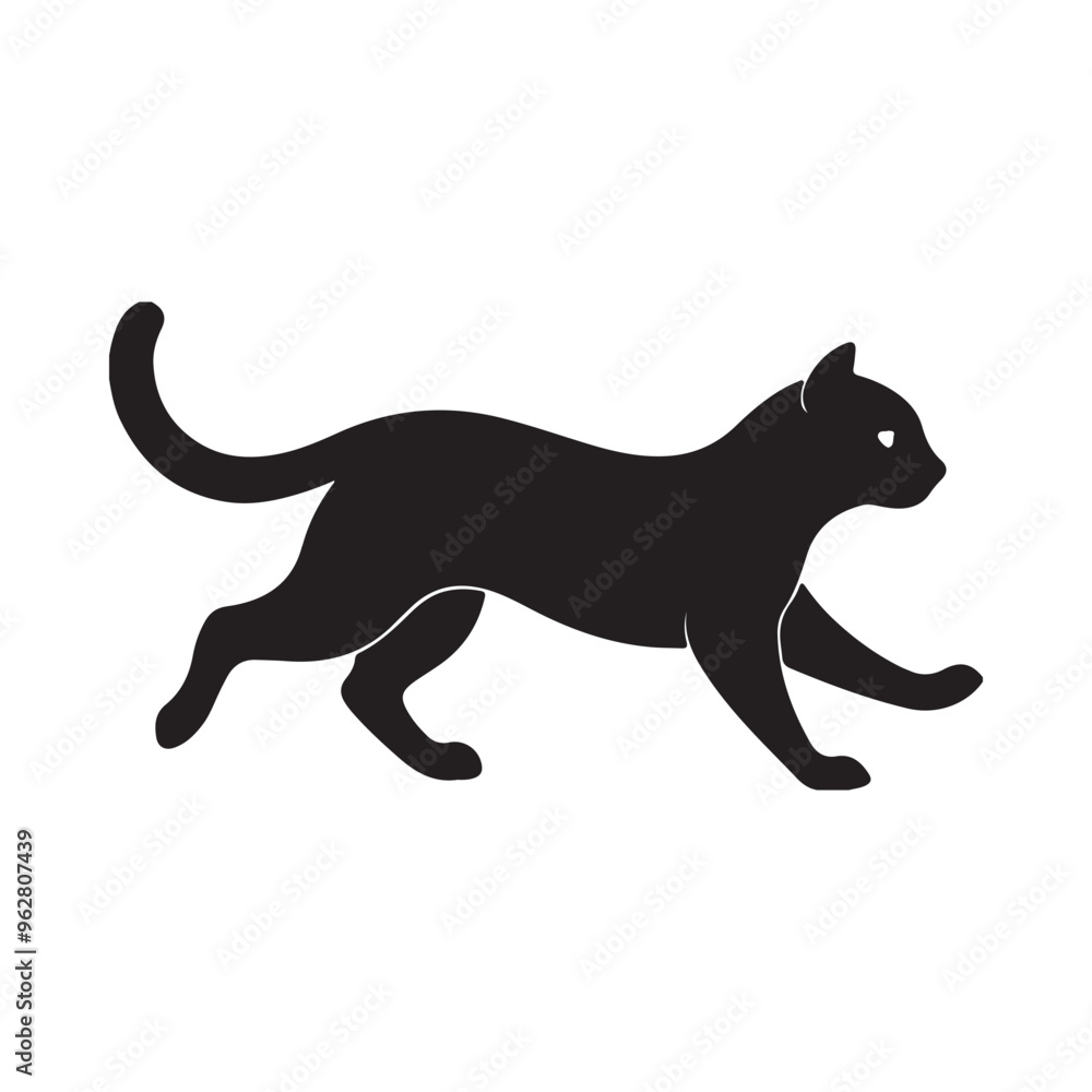 Silhouette of a Running and Jumping Cat
Silhouette of a Running and Jumping Cat