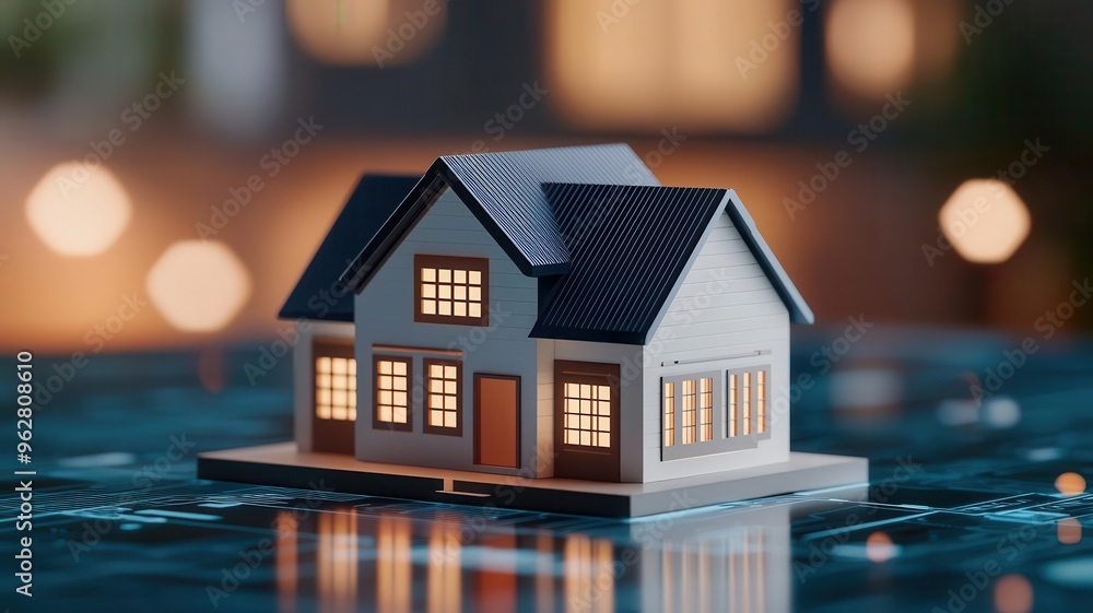 Advanced retirement planner, holographic interface, peaceful home, modern financial freedom Advanced retirement planner, holographic interface, peaceful home, modern financial freedom