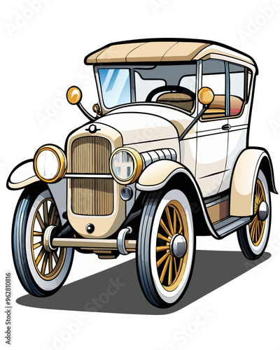 old car printable vector transparent background