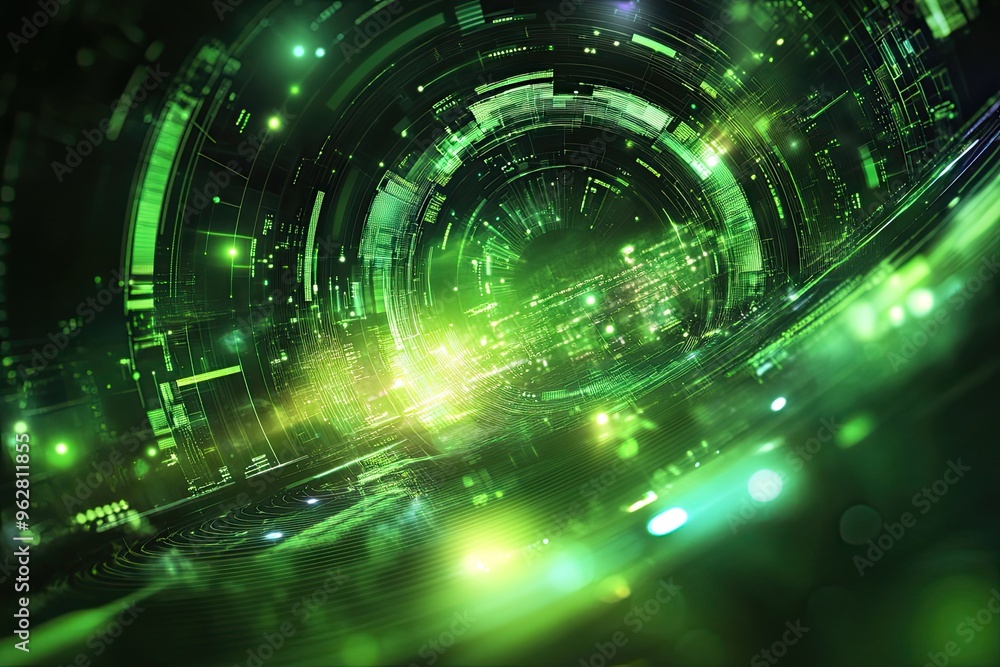Fototapeta premium green technology futuristic and innovation background