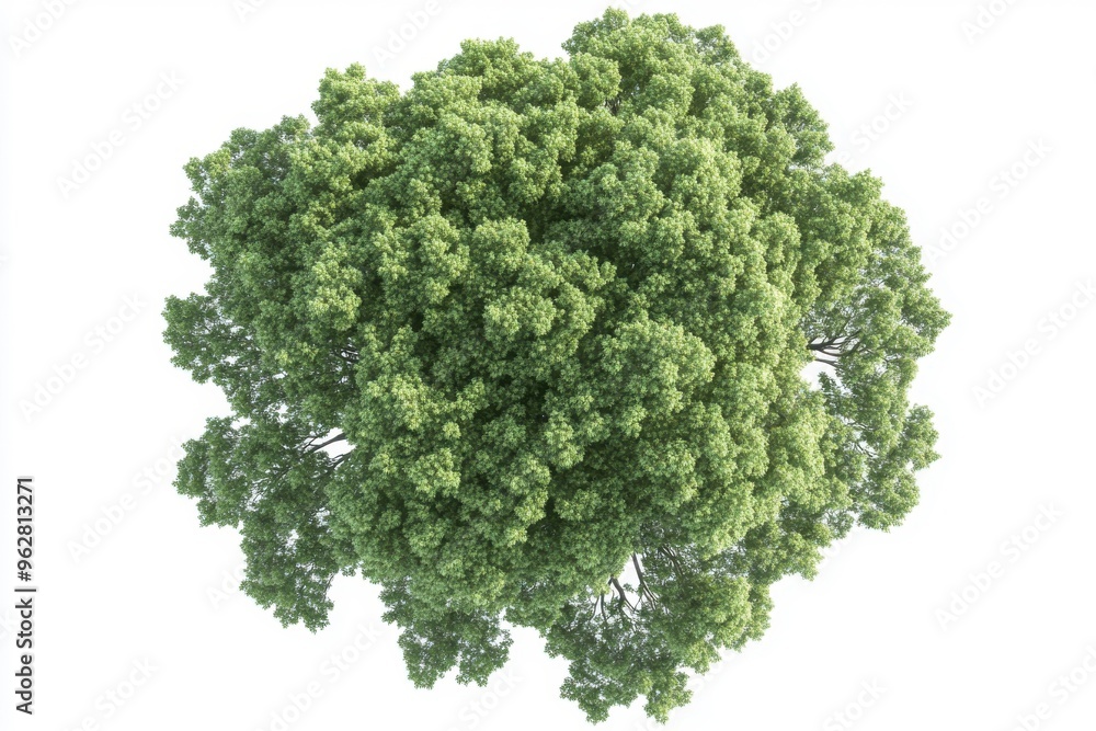 Aerial view of quercus robur tree, tree arrangement Aerial view of quercus robur tree, tree arrangement