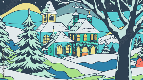 Vector illustration of winter holiday background