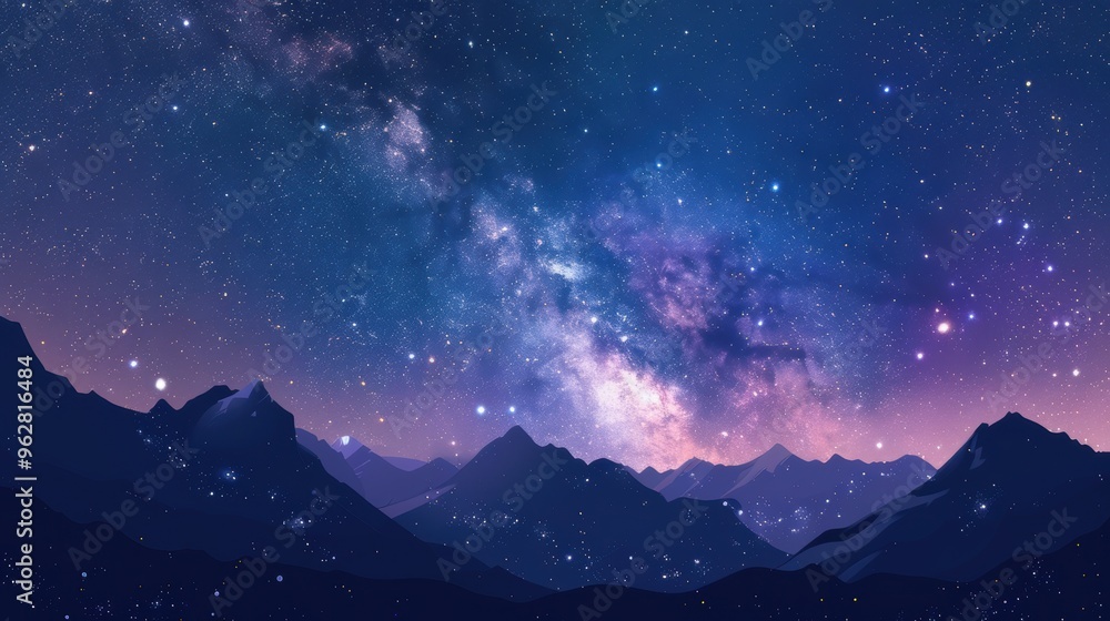 The snowy mountains with the starry sky and the Milky Way are so beautiful. The snowy mountains with the starry sky and the Milky Way are so beautiful.