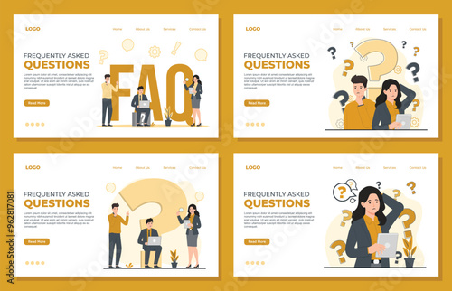 faq frequently asked questions concept illustration Flat design website landing page template 