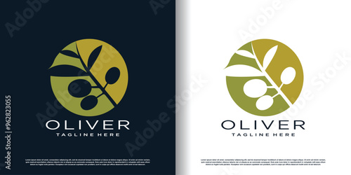 Olive design vector with modern concept idea Premium Vector