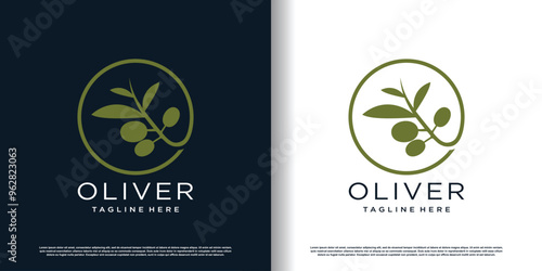 Olive design vector with modern concept idea Premium Vector