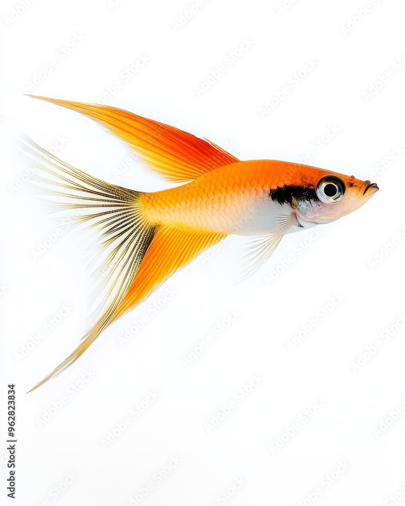 Fototapeta premium the Swordtail Fish, Isolated on white Background