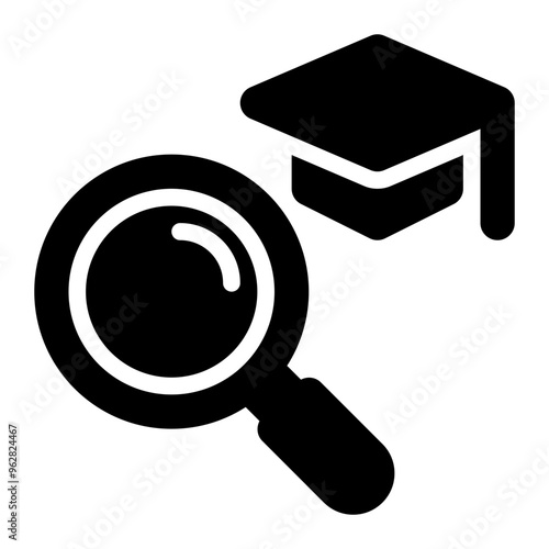 analysis, research, education, learning, searching, university, educational research, observation solid or glyph icon