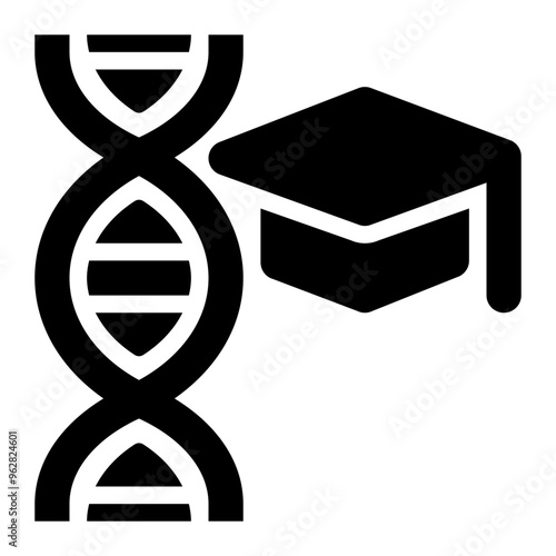 biology, dna, genetic, biological, education, bachelor, educational solid or glyph icon