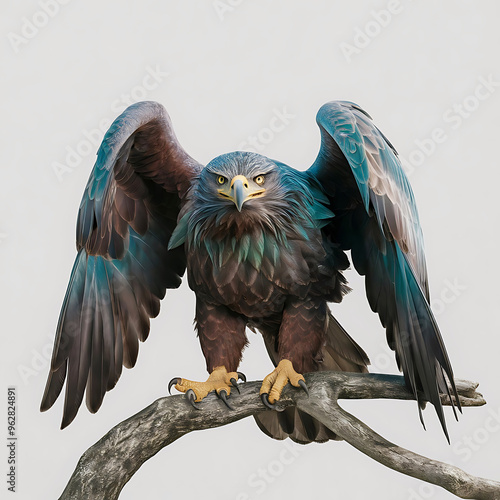 A beautiful Eagle bird on white background.